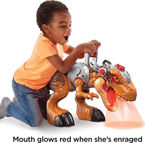 רקס דינוזאור צעצוע עם אוון גריידי דמות בתוספת אור-עד עיניים ולוחץ פעולה, 7-חתיכה סט [אמזון בלעדי]